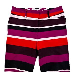 New York & Company Audrey Pants Size 2 Red Purple Stripe Slim Leg